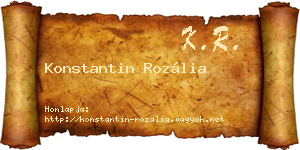 Konstantin Rozália névjegykártya